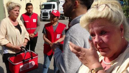 Depremzedelere yardım getiren Alman oyuncu Silvia Wollny gözyaşlarına hâkim olamadı